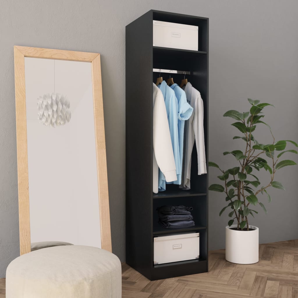 Armadio Nero 50x50x200 cm in Legno Multistrato - homemem39