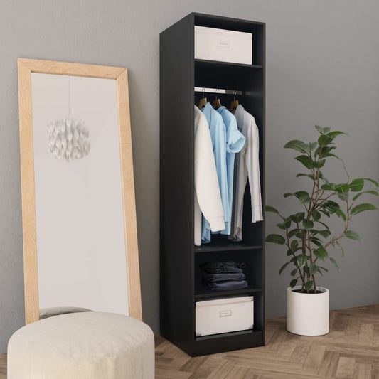 Armadio Nero 50x50x200 cm in Legno Multistrato - homemem39