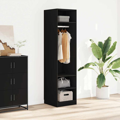Black wardrobe 50x50x200 cm in multilayer wood