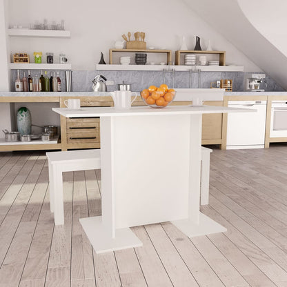 Tavolo da Pranzo Bianco 110x60x75 cm in Legno Multistrato | homemem39