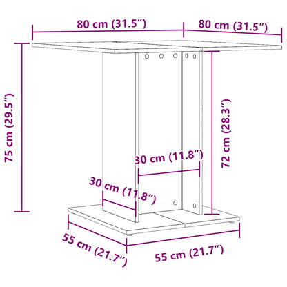Tavolo da Pranzo Bianco 80x80x75 cm in Legno Multistrato | homemem39