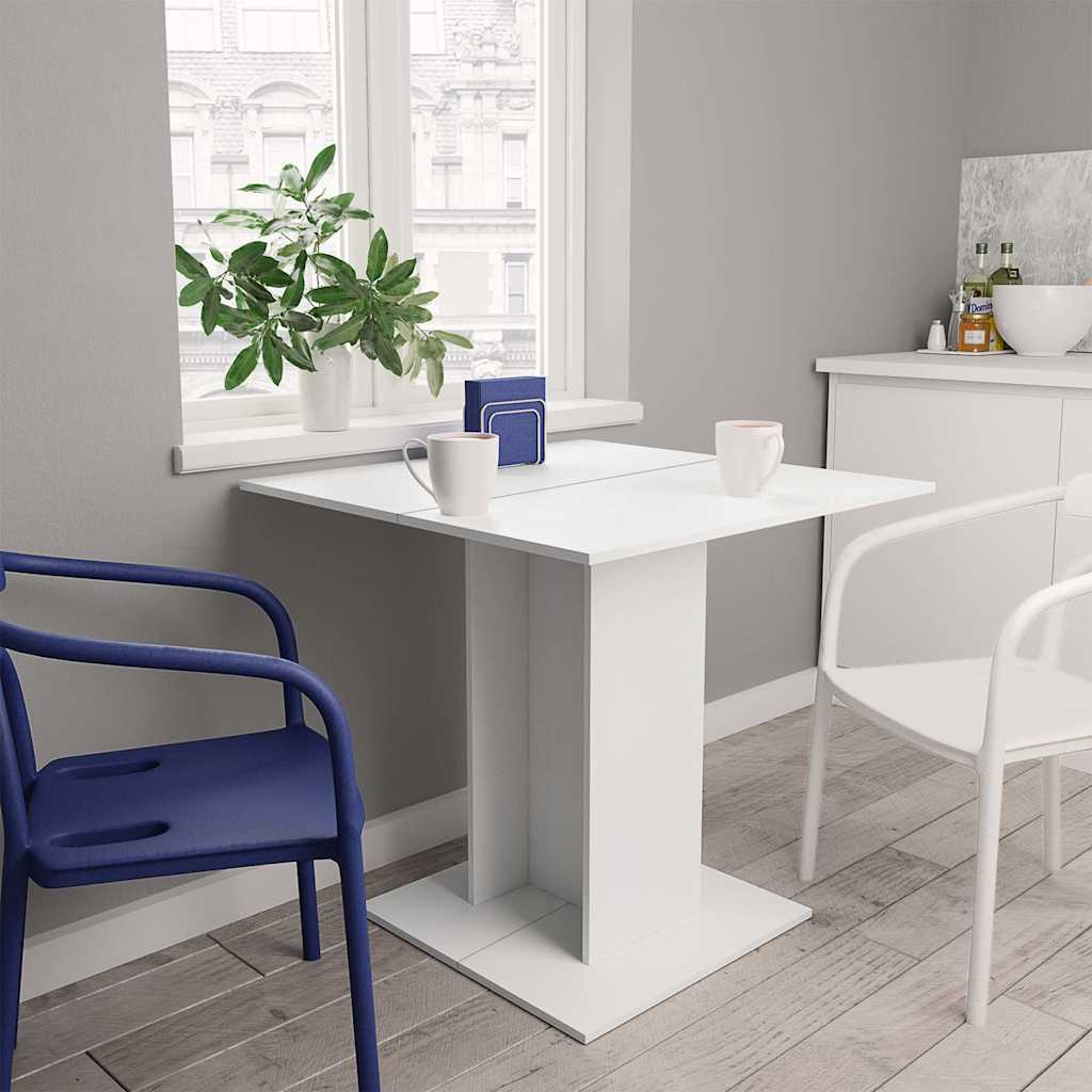Tavolo da Pranzo Bianco 80x80x75 cm in Legno Multistrato | homemem39