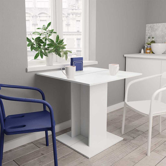Tavolo da Pranzo Bianco 80x80x75 cm in Legno Multistrato | homemem39