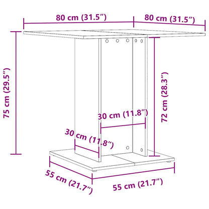 Tavolo da Pranzo Nero 80x80x75 cm in Legno Multistrato | homemem39