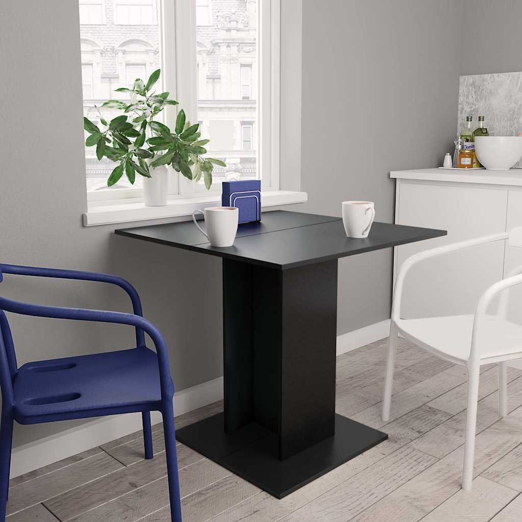 Tavolo da Pranzo Nero 80x80x75 cm in Legno Multistrato | homemem39