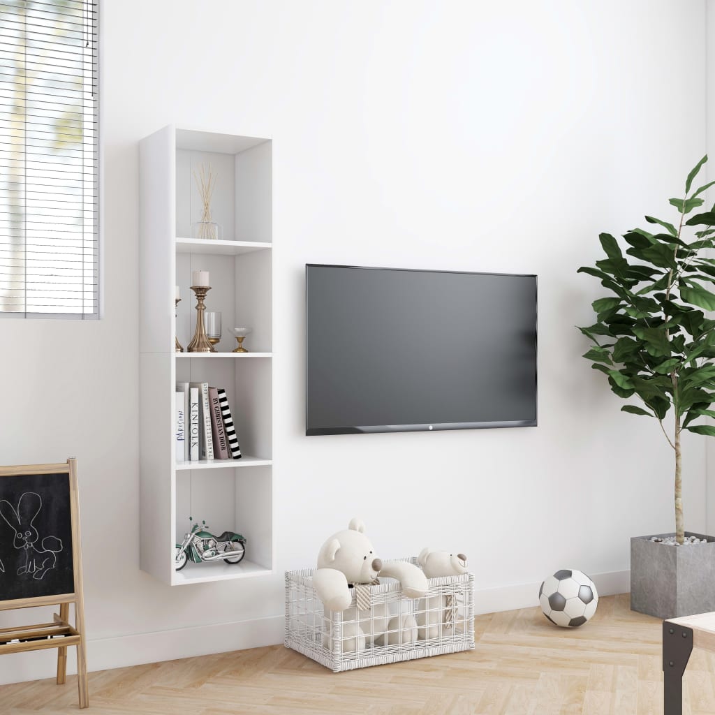 Libreria/Mobile TV Bianco 143x30x36 cm | homemem39