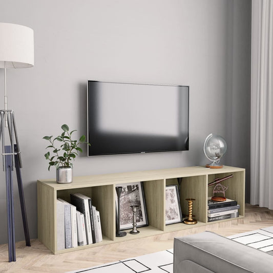 Libreria/Mobile TV Rovere Sonoma 143x30x36 cm | homemem39