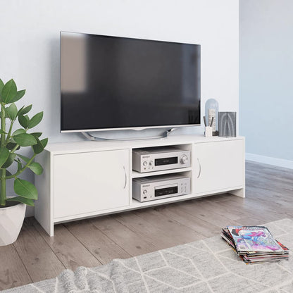 Mobile Porta TV Bianco 120x30x37,5 cm in Legno Multistrato