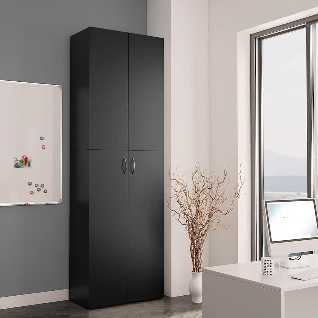 Armadio per Ufficio Nero 60x32x190 cm in Legno Multistrato - homemem39