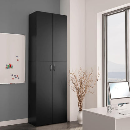 Armadio per Ufficio Nero 60x32x190 cm in Legno Multistrato - homemem39