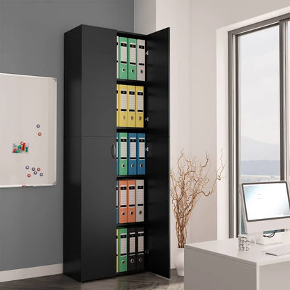 Armadio per Ufficio Nero 60x32x190 cm in Legno Multistrato - homemem39
