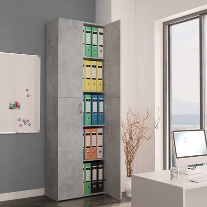 Armadio da Ufficio Grigio Cemento 60x32x190cm Legno Multistrato - homemem39