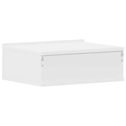 Comodino Pensile Bianco 40x30x15 cm in Legno Multistrato