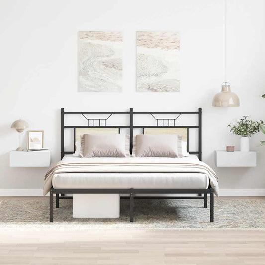 Comodini Pensili 2pz Bianchi 40x30x15 cm in Legno Multistrato
