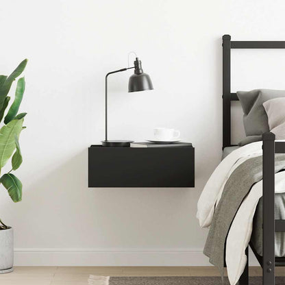 Comodino Pensile Nero 40x30x15 cm in Legno Multistrato