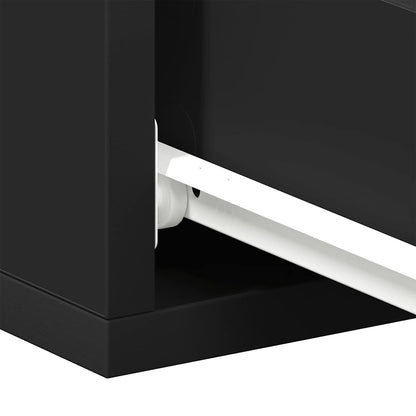 Comodino Pensile Nero 40x30x15 cm in Legno Multistrato