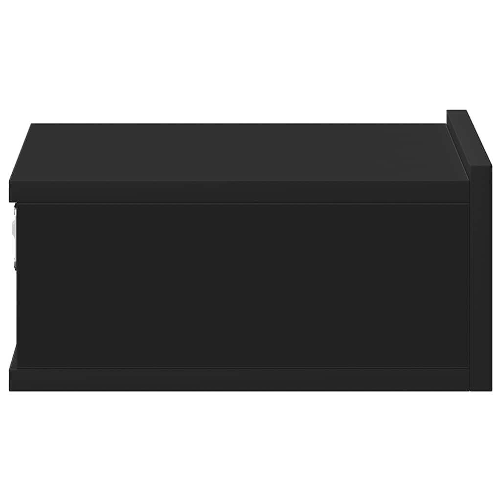 Comodini Pensili 2pz Neri 40x30x15 cm in Legno Multistrato - homemem39