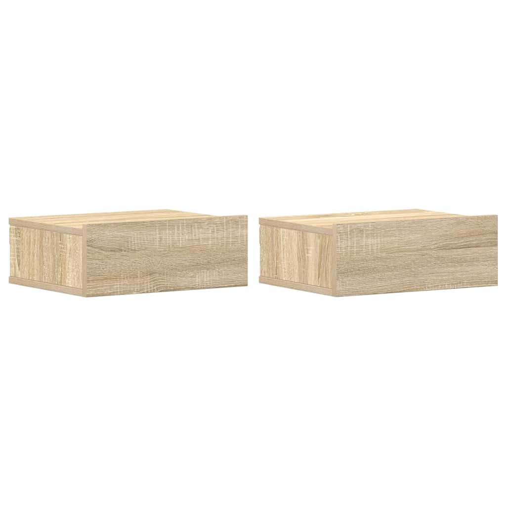 Wall-mounted bedside tables 2pcs Sonoma Oak 40x30x15cm Plywood