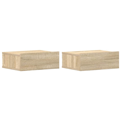 Wall-mounted bedside tables 2pcs Sonoma Oak 40x30x15cm Plywood