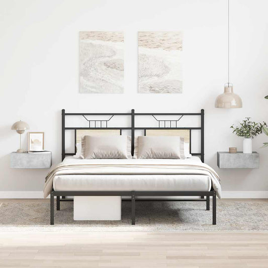 Comodini Pensili 2pz Grigio Cemento 40x30x15 Legno Multistrato