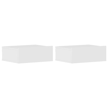 Comodini Pensili 2pz Bianco Lucido 40x30x15cm Legno Multistrato - homemem39
