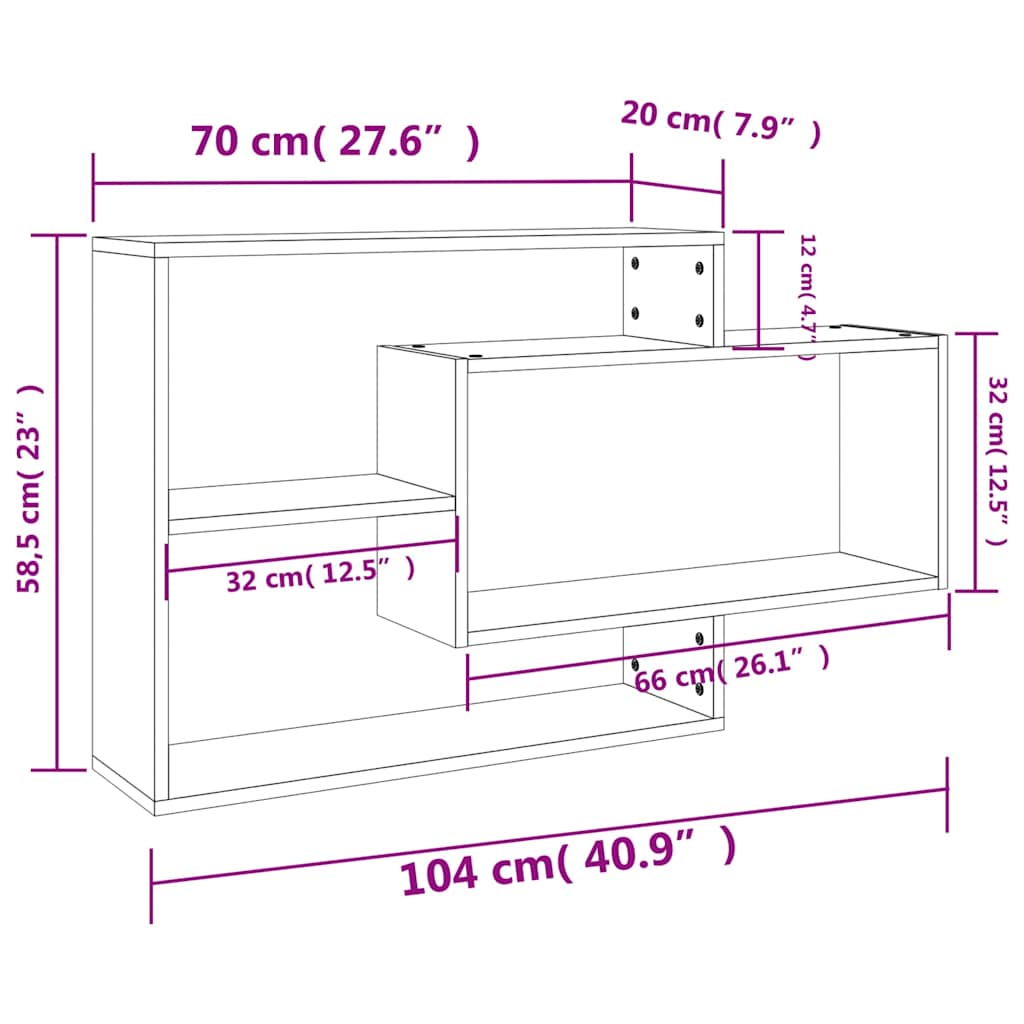 Mensole a Muro 104x20x58,5 cm legno multistrato