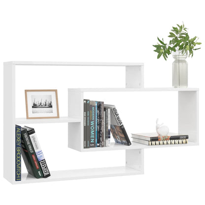 Mensole a Muro Bianco Lucido 104x20x58,5cm in Legno Multistrato | homemem39