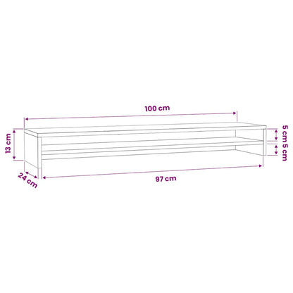 Supporto per Monitor Bianco 100x24x13 cm in Legno Multistrato | homemem39