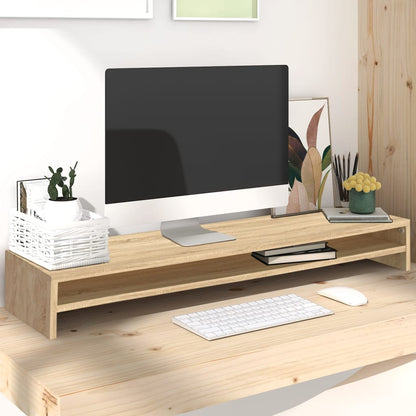 Supporto Monitor Rovere Sonoma 100x24x13 cm Legno Multistrato - homemem39