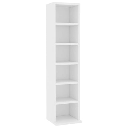 Mobile Porta CD Bianco 21x20x88 cm in Legno Multistrato