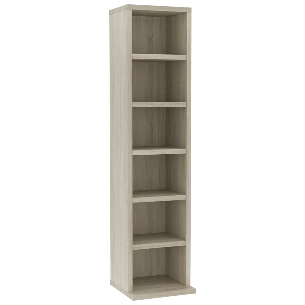 Mobile Porta CD Rovere Sonoma 21x20x88 cm in Legno Multistrato