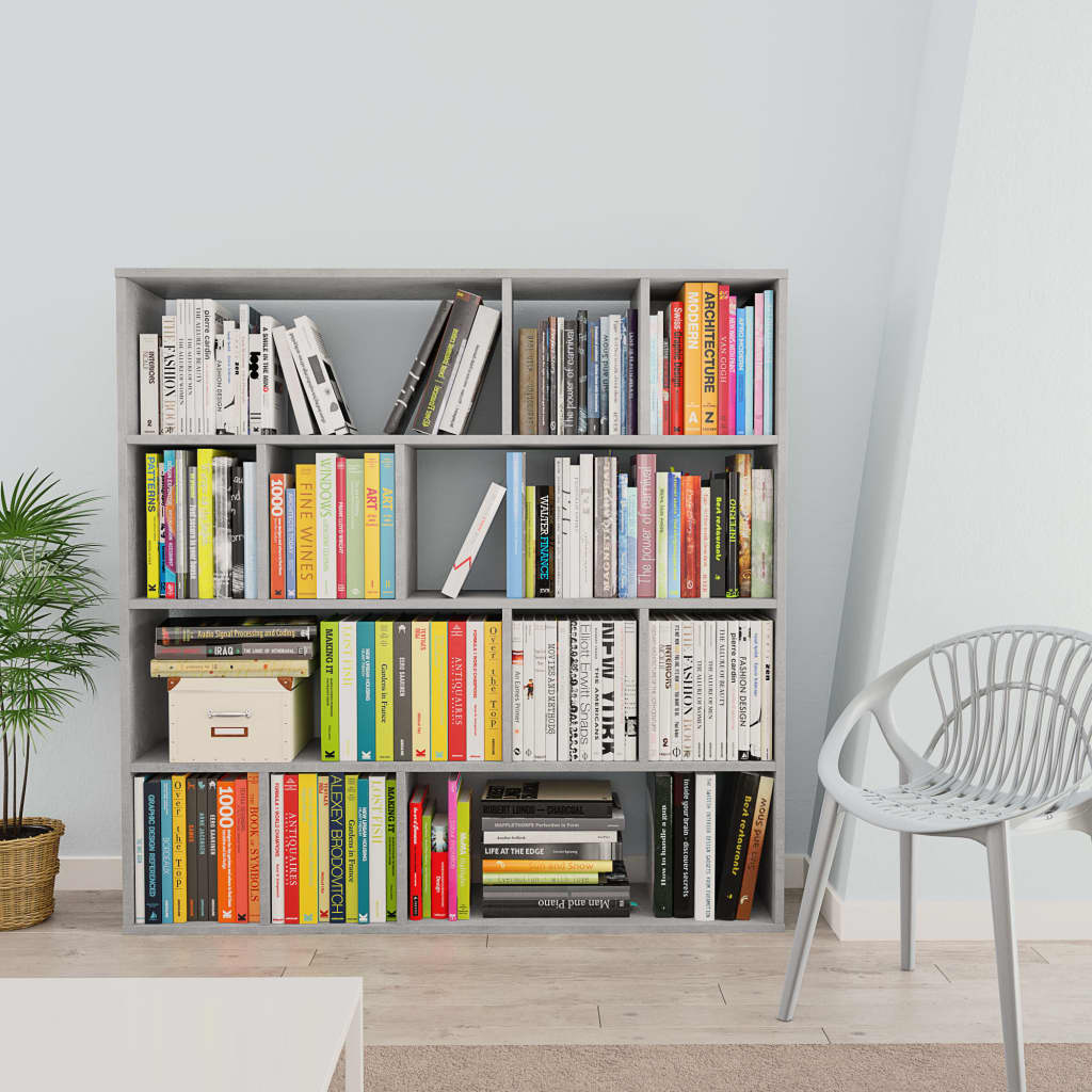 Libreria/Divisorio Grigio Cemento 110x24x110 cm in Multistrato