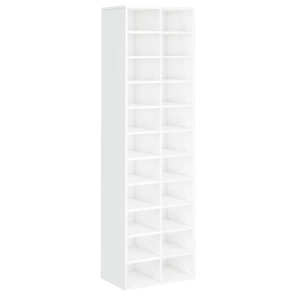 Scarpiera Bianco Lucido 54x34x183 cm in Truciolato - homemem39