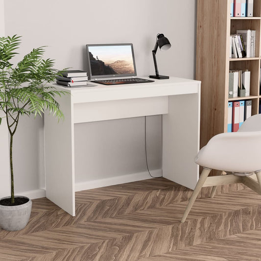 Scrivania Bianca 90x40x72 cm in Legno Multistrato - homemem39