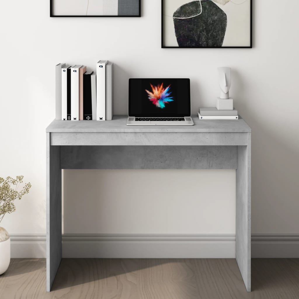 Scrivania Grigio Cemento 90x40x72 cm in Legno Multistrato - homemem39
