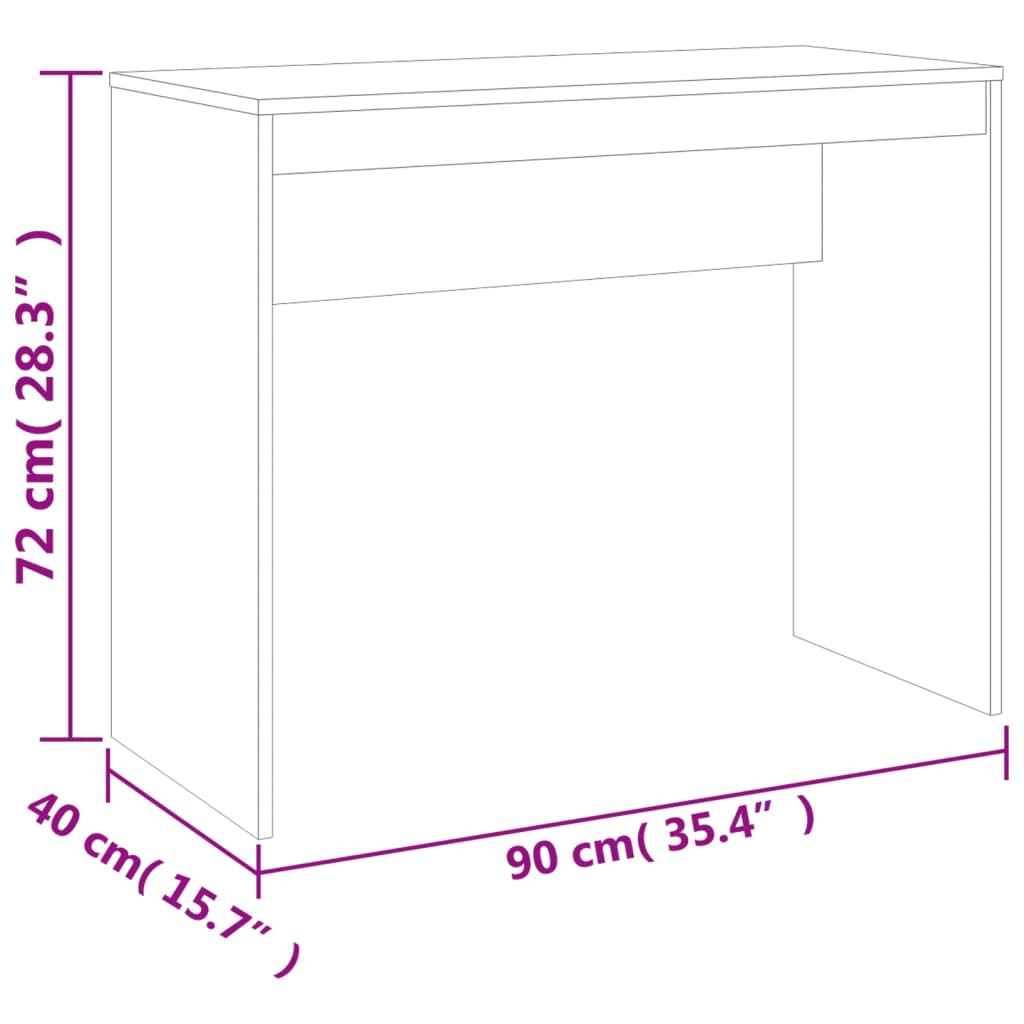 Scrivania Grigio Cemento 90x40x72 cm in Legno Multistrato - homemem39