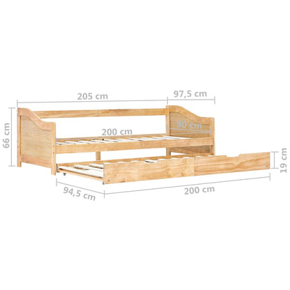 Divano Letto a Scomparsa senza Materasso Pino Bianco 90x200 cm | homemem39