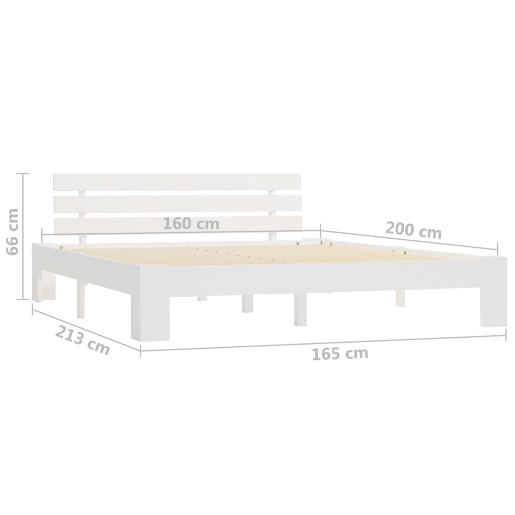 Giroletto senza Materasso Bianco 160x200 cm Legno Massello Pino | homemem39