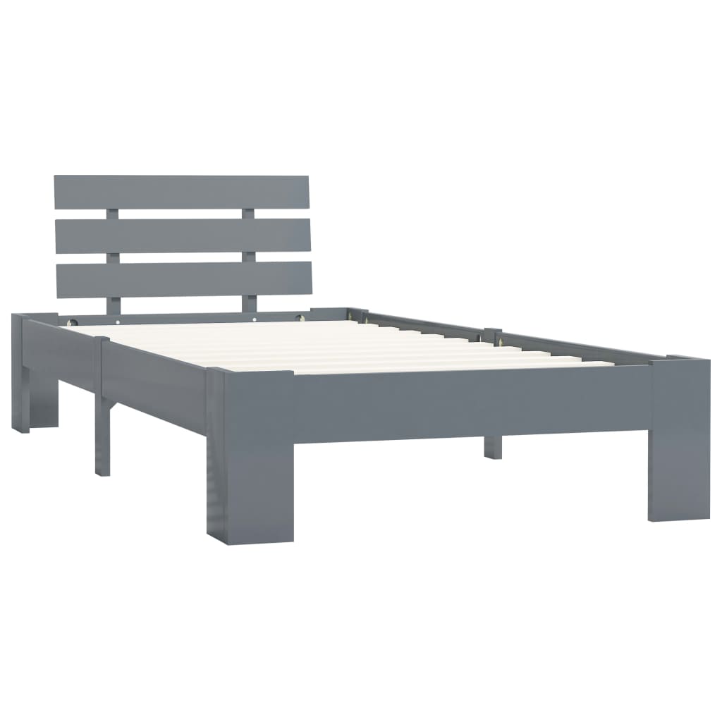 Giroletto senza Materasso Grigio 90x200 cm in Legno di Pino | homemem39