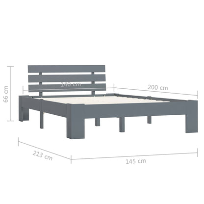 Giroletto senza Materasso Grigio 140x200 cm in Legno di Pino | homemem39
