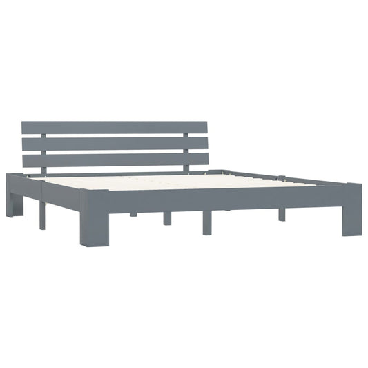 Giroletto senza Materasso Grigio 180x200 cm Legno Massello Pino | homemem39