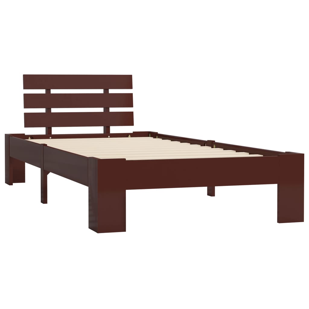 Giroletto senza Materasso Marrone Scuro 100x200 cm Legno Pino | homemem39