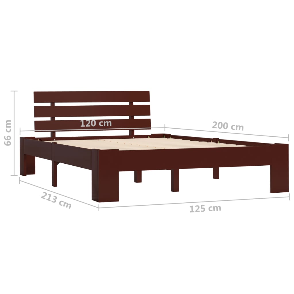 Giroletto senza Materasso Marrone Scuro 120x200 cm Legno Pino | homemem39