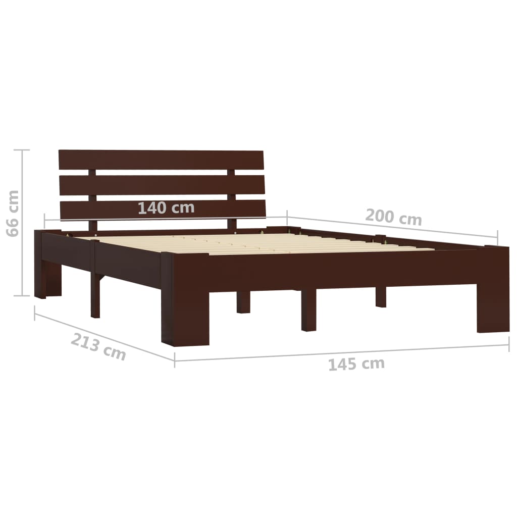 Giroletto senza Materasso Marrone Scuro 140x200 cm Legno Pino | homemem39