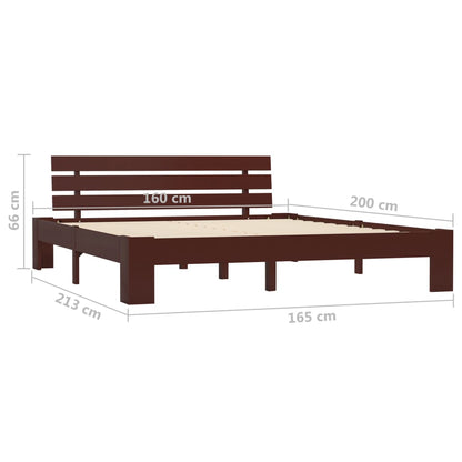 Giroletto senza Materasso Marrone Scuro 160x200 cm Legno Pino | homemem39