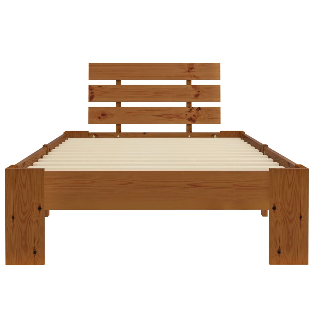 Giroletto senza Materasso Ambrato Legno Massello Pino 90x200 cm | homemem39