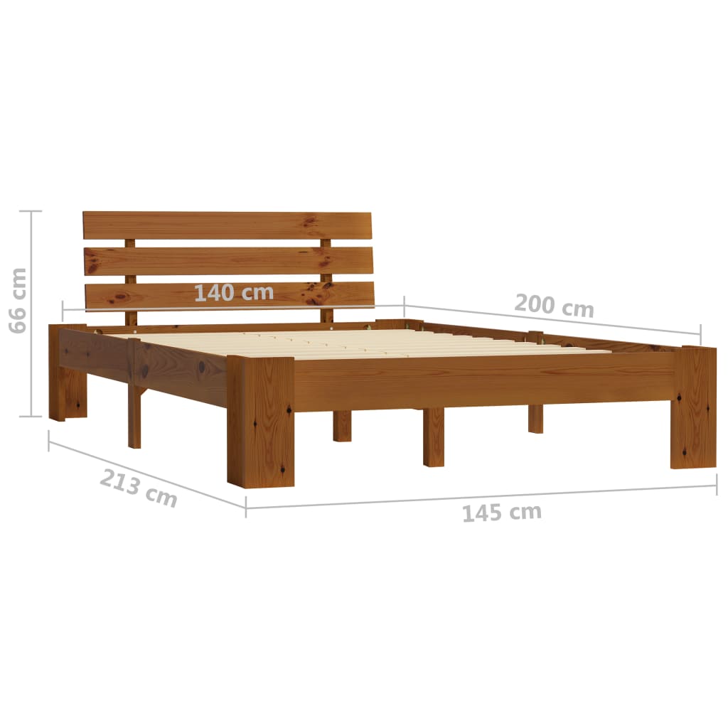 Giroletto senza Materasso Marrone Ambrato 140x200 cm in Pino | homemem39
