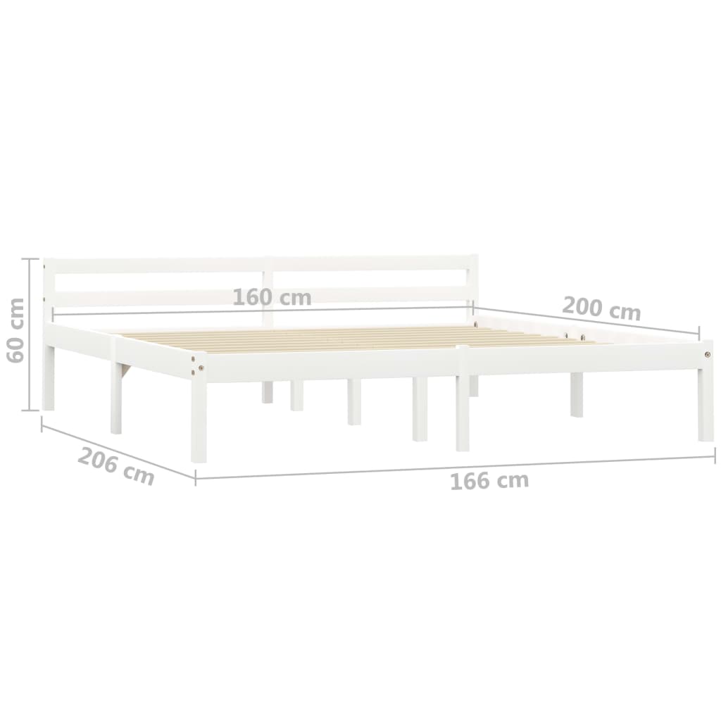 Giroletto senza Materasso Bianco 160x200 cm in Legno di Pino | homemem39