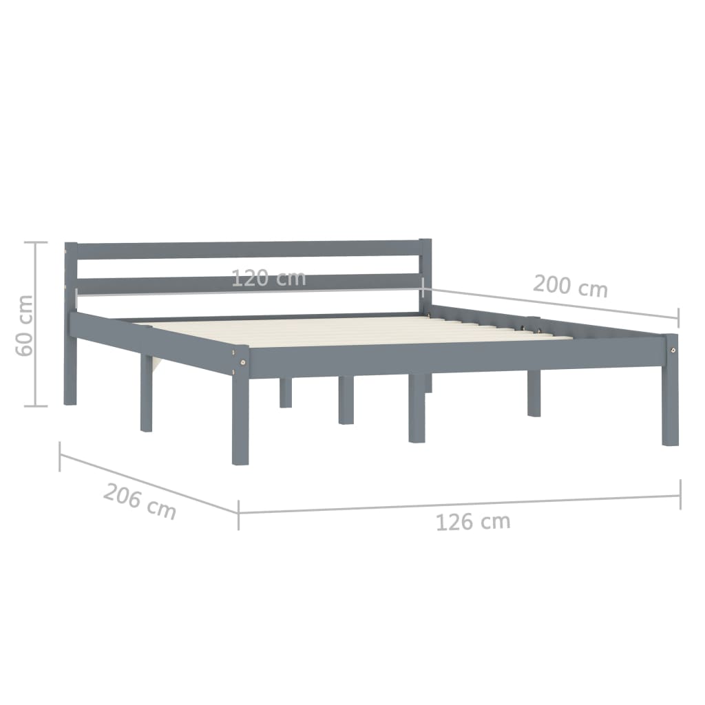 Giroletto senza Materasso Grigio 100x200 cm in Legno di Pino | homemem39