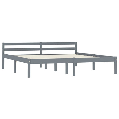 Giroletto senza Materasso Grigio 180x200 cm Legno Massello Pino | homemem39